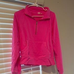 GAP Women's Bright Pink Quarter-Zip Sweater